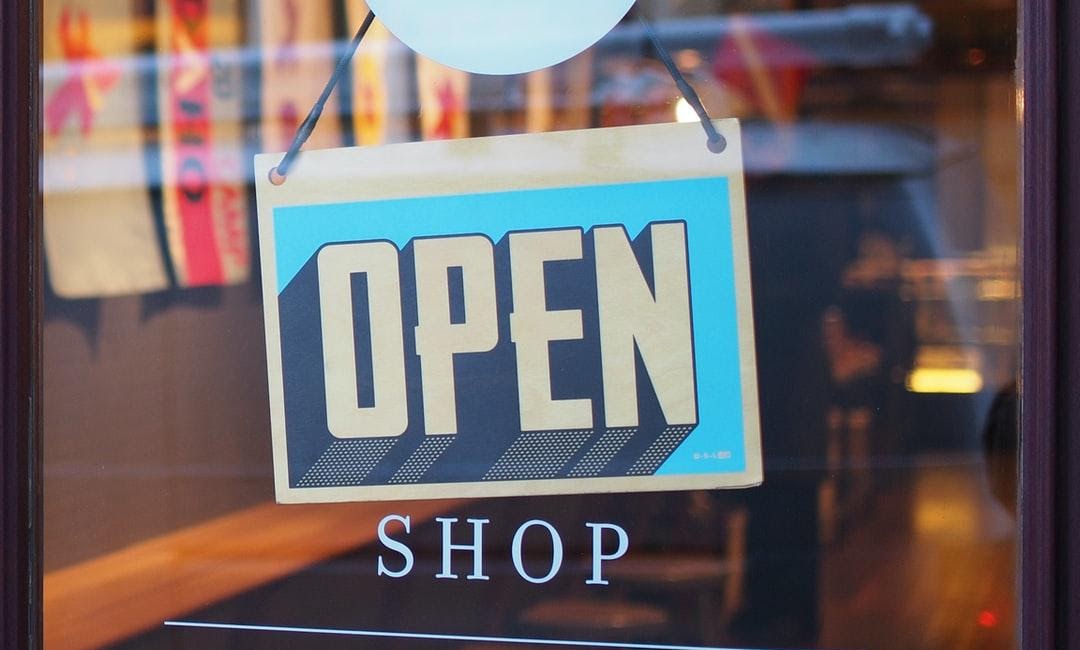Open business sign