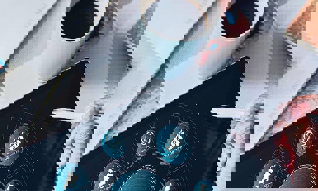 image of ipad with branding graphic