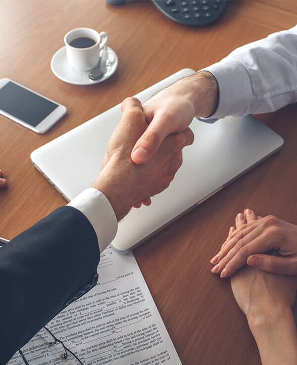 Hands shaking in agreement