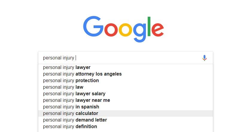Personal injury Google search.
