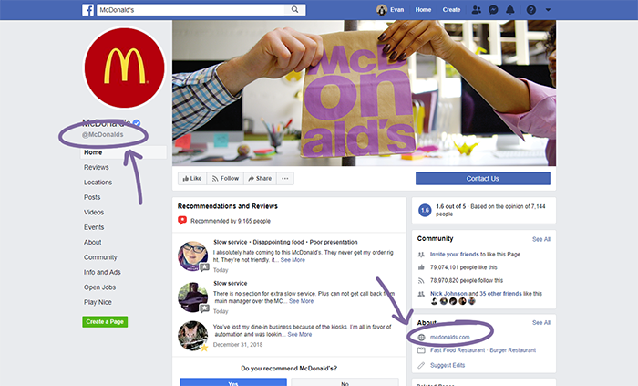 McDonald's Facebook.